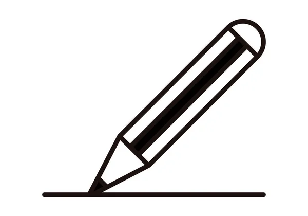 Bleistift Schwarzes Symbol Auf Weißem Hintergrund — Stockvektor