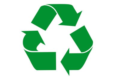 Yeşil simge beyaz arka plan üzerinde geri dönüşüm.