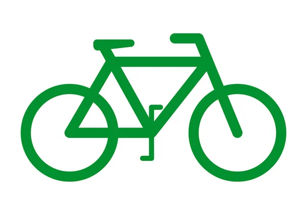 Fahrrad Grünes Symbol Auf Weißem Hintergrund — Stockvektor