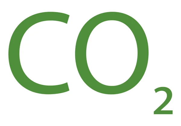 Icono Verde Dióxido Carbono Sobre Fondo Blanco — Vector de stock