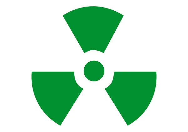 Groen Radioactief Pictogram Witte Achtergrond — Stockvector