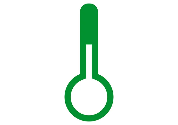 Ícone Verde Termômetro Fundo Branco — Vetor de Stock