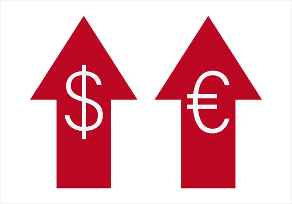インフレのために上昇赤い矢印 — ストックベクタ