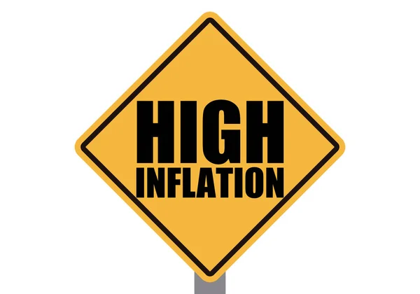 Warning Sign Inflation Growing — Stock Vector