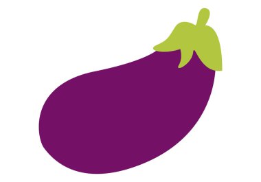 beyaz zemin üzerine patlıcan simgesi.
