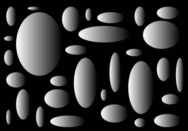 黒の背景に灰色のグラデーション楕円の背景 — ストックベクタ