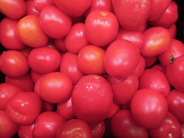 Manavdan çıkan kırmızı domatesler..