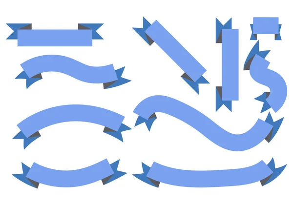 Blaue Schleife Und Schleife Symbol Auf Weißem Hintergrund — Stockvektor