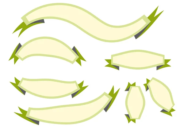Зелений Лук Стрічка Значок Білому Тлі — стоковий вектор