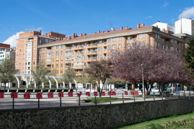 Burgos, İspanya 'nın sokakları ve evleri.