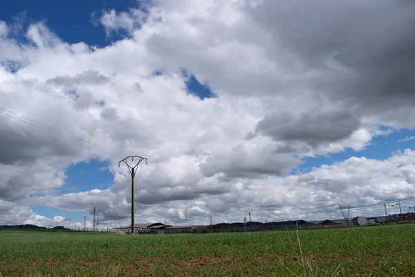 Paisagens Campos Fazenda Dia Nublado — Fotografia de Stock