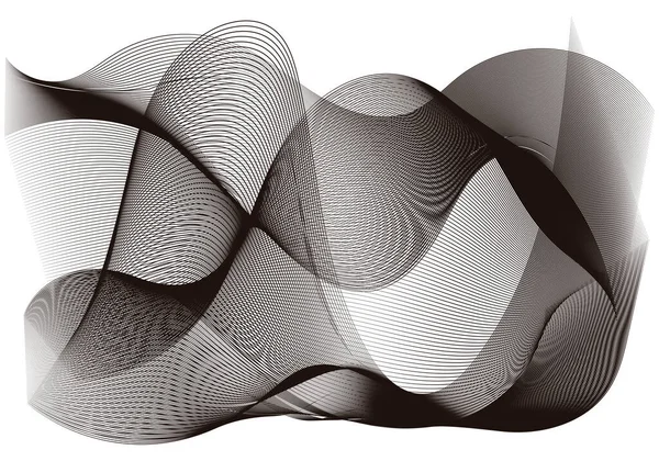 Черно Белые Изогнутые Волнистые Линии Фона — стоковое фото