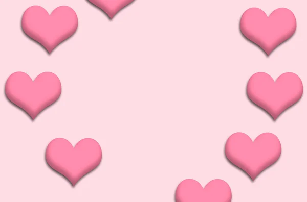 Рожеві Серця Фон Рожевому Фоні — стокове фото