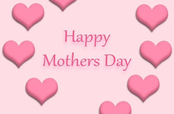 Ημέρα Της Μητέρας Καρδιές Και Ροζ Φόντο — Φωτογραφία Αρχείου