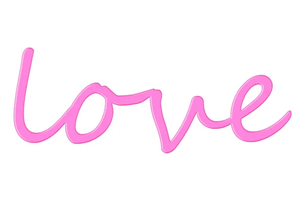 Pink Title Love White Background — Stock Photo, Image