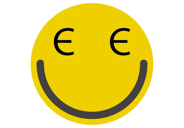 Smějící Tvář Symbolem Eura — Stockový vektor