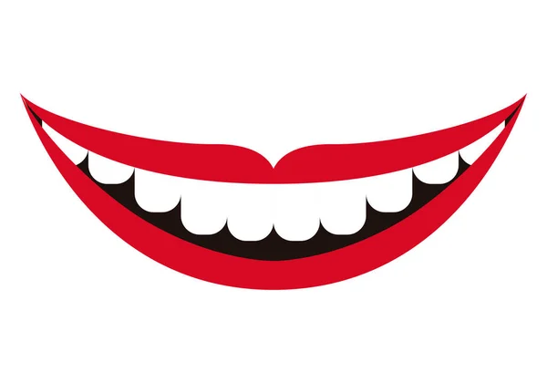 Mund Lächelt Mit Roten Lippen — Stockvektor