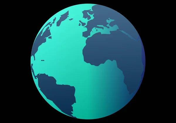 Planeta Tierra Tonos Azules Sobre Espacio — Vector de stock