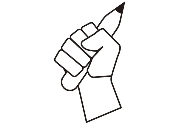 Ícone Mão Com Lápis Liberdade Imprensa — Vetor de Stock