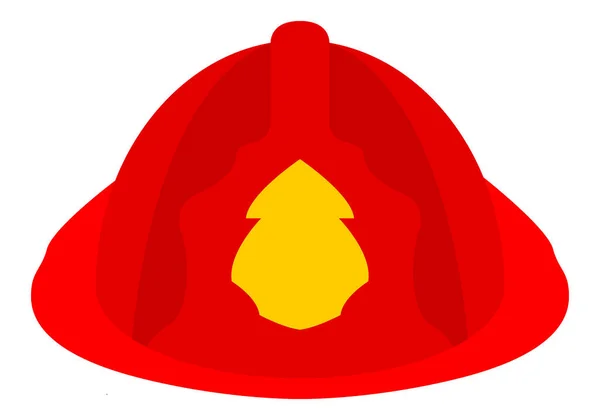 Casco Rosso Pompiere Icona Sfondo Bianco — Vettoriale Stock