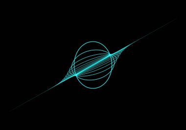 Siyah arkaplanda neon mavisi koni deseni