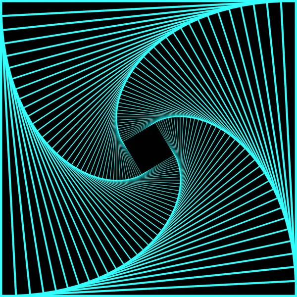 Swirl Pattern Neon Blue Color Black Background — ストックベクタ