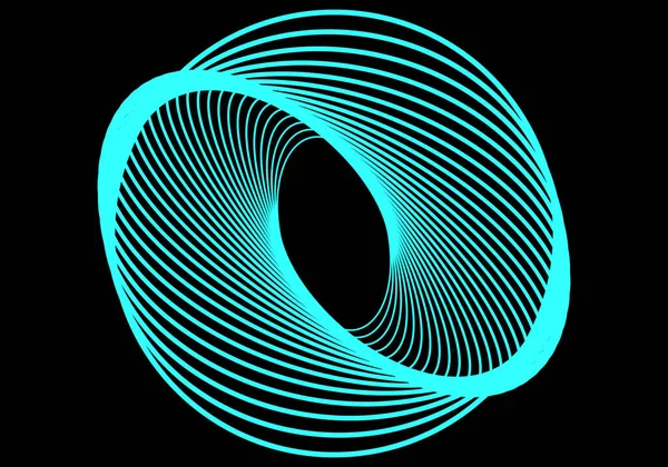 Twisted Rings Neon Color Black Background — Vector de stoc