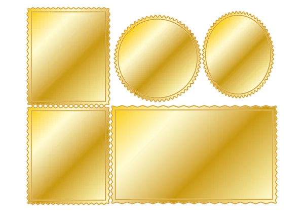 Background Gold Stamps White Background — Archivo Imágenes Vectoriales