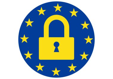 Avrupa Birliği 'nde veri koruma simgesi.