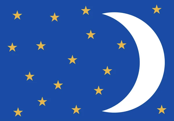 Fond Ciel Nocturne Avec Étoiles Lune — Image vectorielle