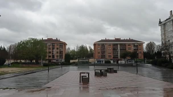 Paisaje Calles Burgos España Día Nublado — Vídeos de Stock