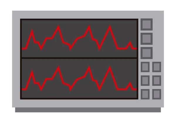 Vitální Značky Měření Monitor Bílém Pozadí — Stockový vektor