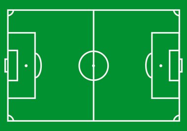 Organizasyon için yeşil futbol sahası.