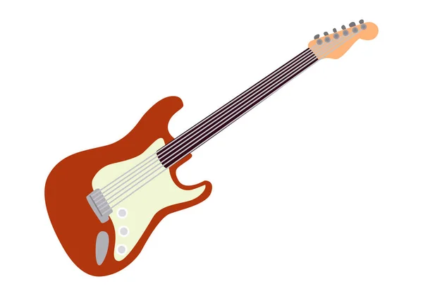 Guitarra Elétrica Sobre Fundo Branco — Vetor de Stock