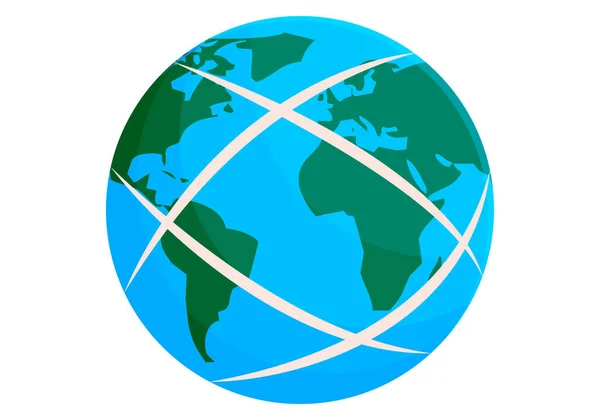 Earth Planet Icon Global Internet Network — Vector de stock