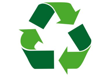 Yeşil simge beyaz arka plan üzerinde geri dönüşüm.