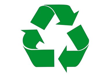 Yeşil simge beyaz arka plan üzerinde geri dönüşüm.