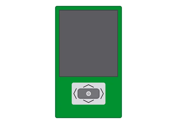 Green Music Player Device White Background — Vettoriale Stock