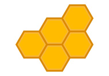 Beyaz arkaplanda altıgen bal peteği simgesi.