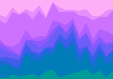 Mor ve yeşil dağ katmanları.