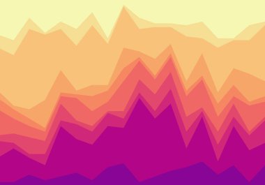 Mor ve turuncu dağ katmanları.