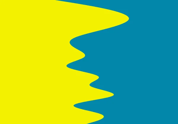 Azul Amarelo Horizontais Formas Curvas Fundo — Fotografia de Stock