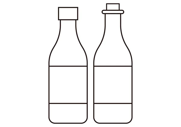 Drink Bottle Black Icon White Background — Archivo Imágenes Vectoriales