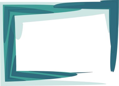 Beyaz arkaplanda mavinin tonlarında düzensiz dikdörtgen çerçeve