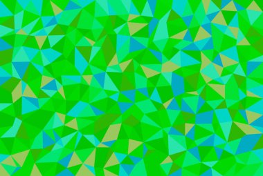 Düşük poligonlu arka plan ve yeşil ve mavi çokgen.