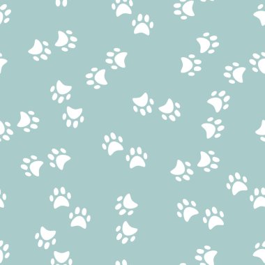 Pastel yeşil arka planda beyaz ayı ayak izleri var.