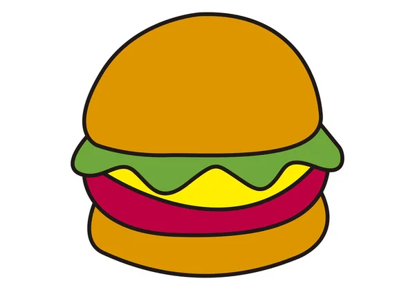 Cheeseburger Icon White Background —  Vetores de Stock