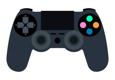 Beyaz arkaplanda siyah oyun konsolu denetimi.