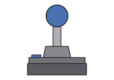 Beyaz arkaplanda eski oyun konsolu denetimi.