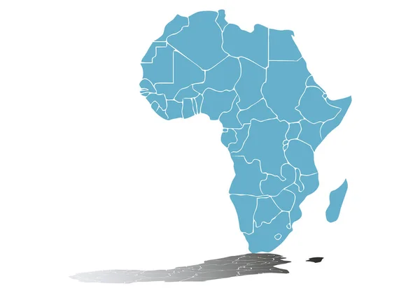 Blue Color Africa Political Map Icon — стоковый вектор